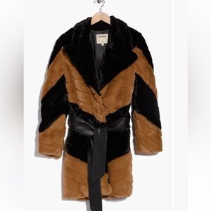 L'AGENCE Black and Brown Teddy Jacket